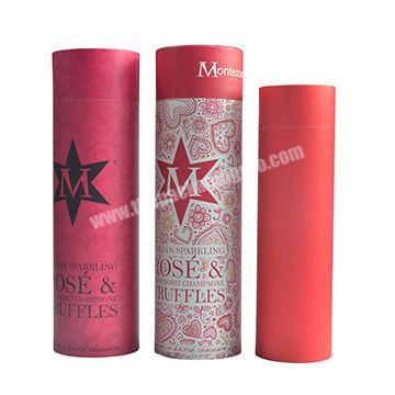 Hot Stamping Logo Wine Glass Bottle Packaging Tube Paper Cylinder Cans With Rolled Edge