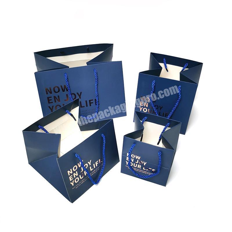 Jewelry luxury ribbon printed recyclable art paper gift bag design your own art with logo