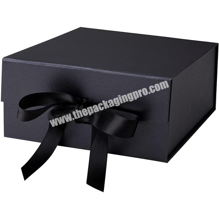 Large Sturdy Elegant Matte Black 13x8.5x4.5 Inches Birthday Wedding Gift Box with Magnetic Lid