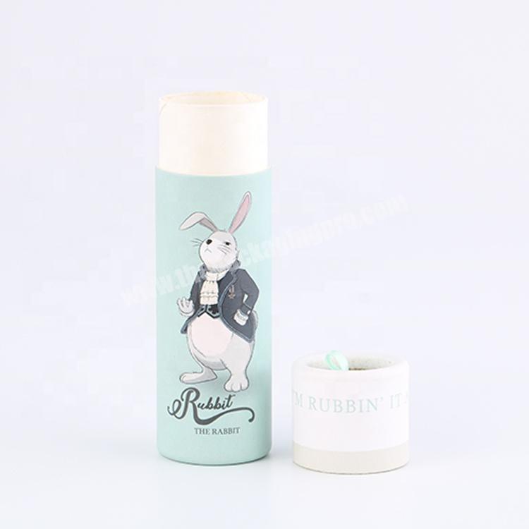 Lovely rabbit pattern kraft deodorant pink chapstick paper tube packaging