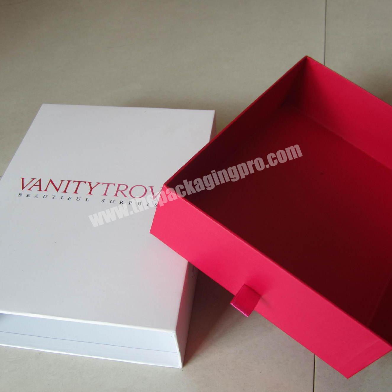 Luxury Custom Logo Perfume Sample Cosmetic Packaging Cardboard Slide Drawer Box with Foam Insert