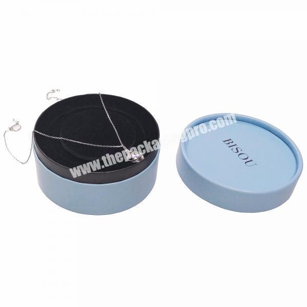 Luxury Custom Wedding Use Cylindrical Round Shape Jewelry Packaging Paper Gift Box with Ribbon Bow