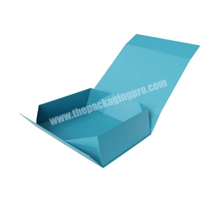 Matte Lamination Blue Cardboard Magnet Seal Foldable Magnetic Gift Box For Packaging