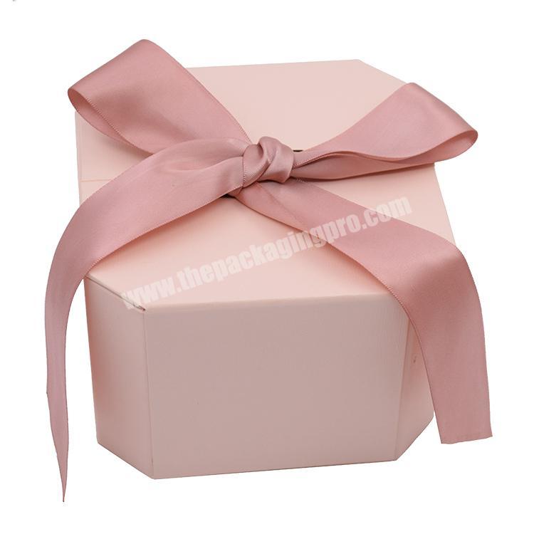 New Arrival Christmas Bowknot Ribbon Personalized Clamshell Type Octagonal Boxes For Gift Pack For Birthday