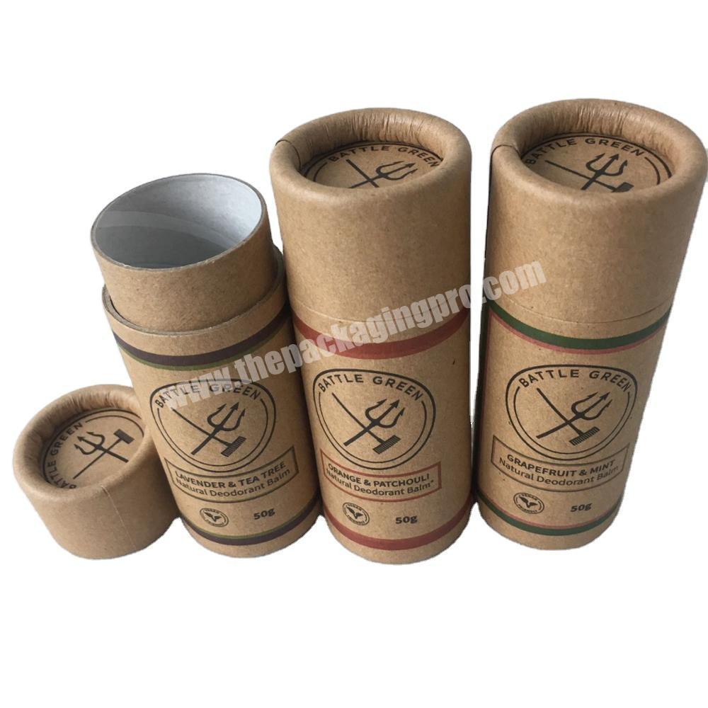 New design wholesale large round cardboard container push up kraft paper tube for lip balm