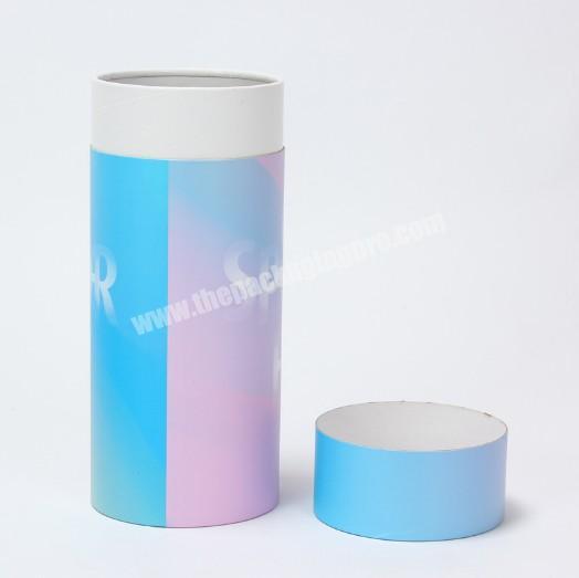 OEM Gradient color Kraft paper tube packaging 4 color printing cosmetic paper cardboard tube