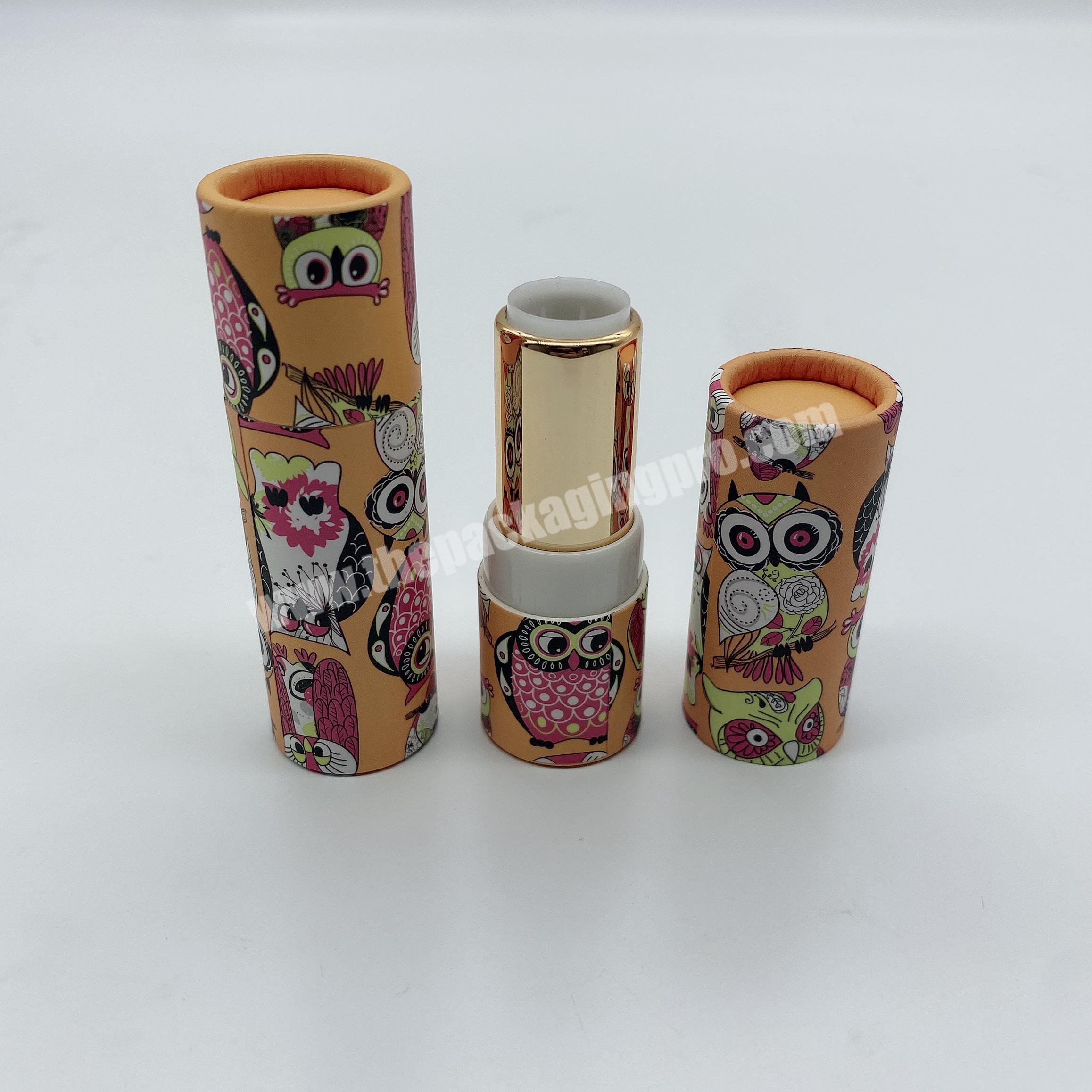 Paperboard Lip Balm Tubes Cardboard Chapstick Containers Kraft Paper Eco-friendly Empty Lipstick Tubes