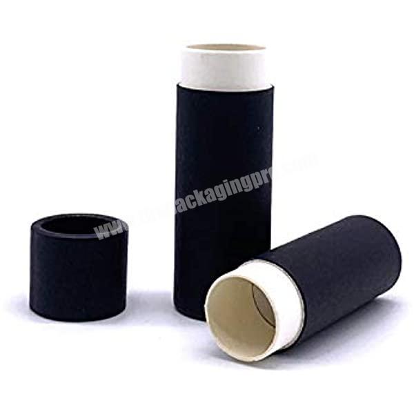 Paperboard Lip Balm Tubes,Krafts Lipstick Tube Empty Lip Balm Container Round Paper Solid Perfume Tubes,10pcs (Black)