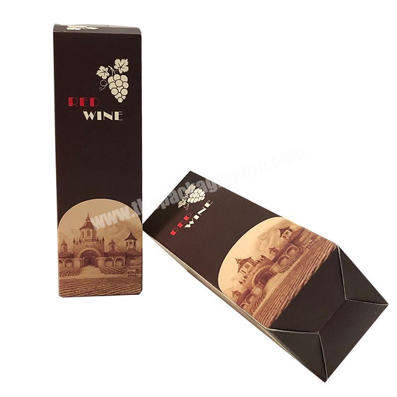 Wholesale Personalised eco-friendly recycled cheapest cardboard paper foldable mini individual wine bottle gift box