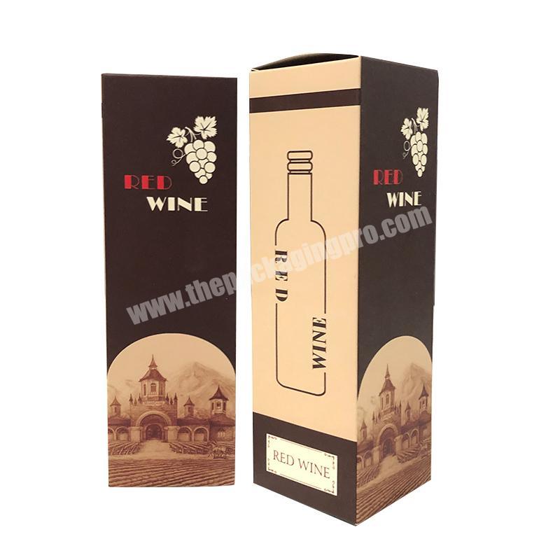 Manufacturer Personalised eco-friendly recycled cheapest cardboard paper foldable mini individual wine bottle gift box