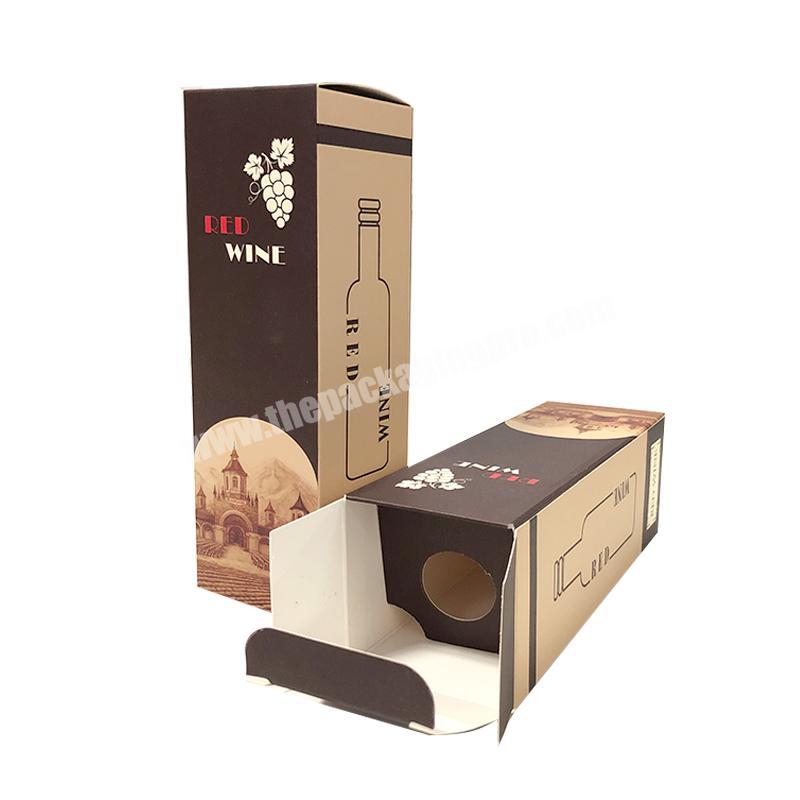 Factory Personalised eco-friendly recycled cheapest cardboard paper foldable mini individual wine bottle gift box