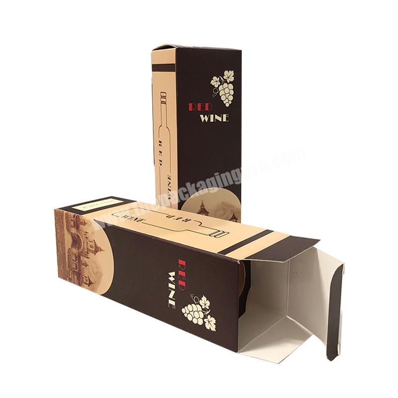 Supplier Personalised eco-friendly recycled cheapest cardboard paper foldable mini individual wine bottle gift box