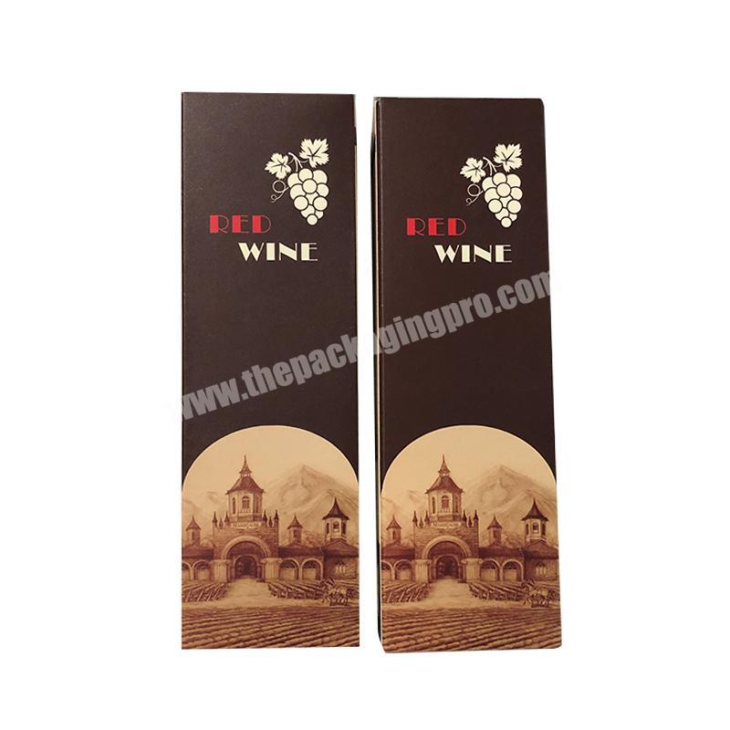 Custom Personalised eco-friendly recycled cheapest cardboard paper foldable mini individual wine bottle gift box