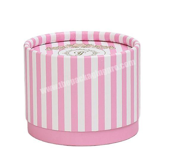 Pink wholesale cosmetics jewelry gift packaging boxes trendy color custom printed Round paper tube