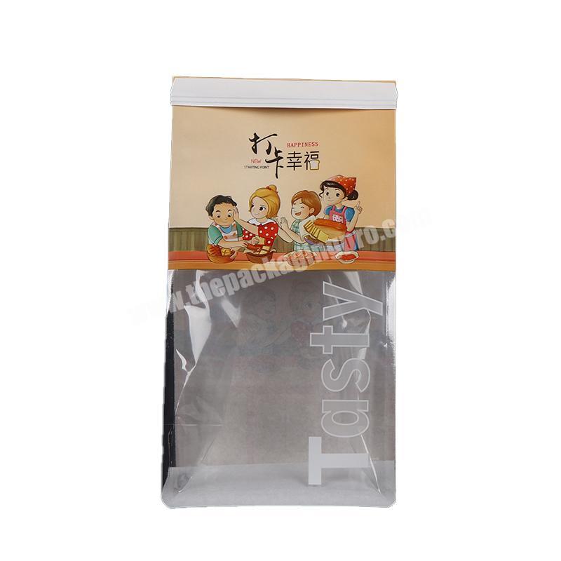 Recyclable Customized Food Paper Bag Bread Paper Bag Kraft Paper Bag With Window