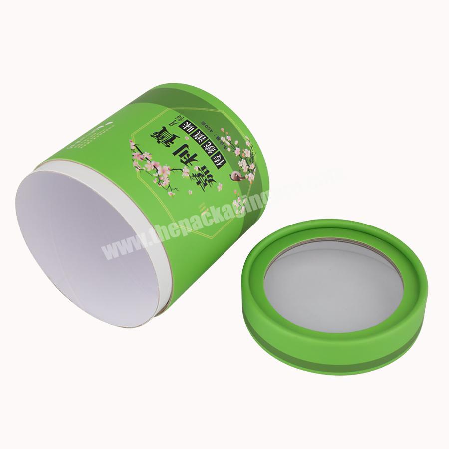 Round cylinder clear window perfume tin lid paper packaging box