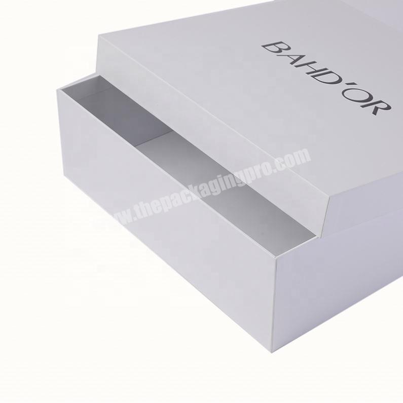 Custom Full Color Printed Collapsible Hard Cardboard Folding Gift Packaging Paper Box for Silk Ribbon
