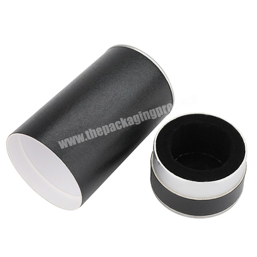 Special paper black texture round craft paper tube gift box