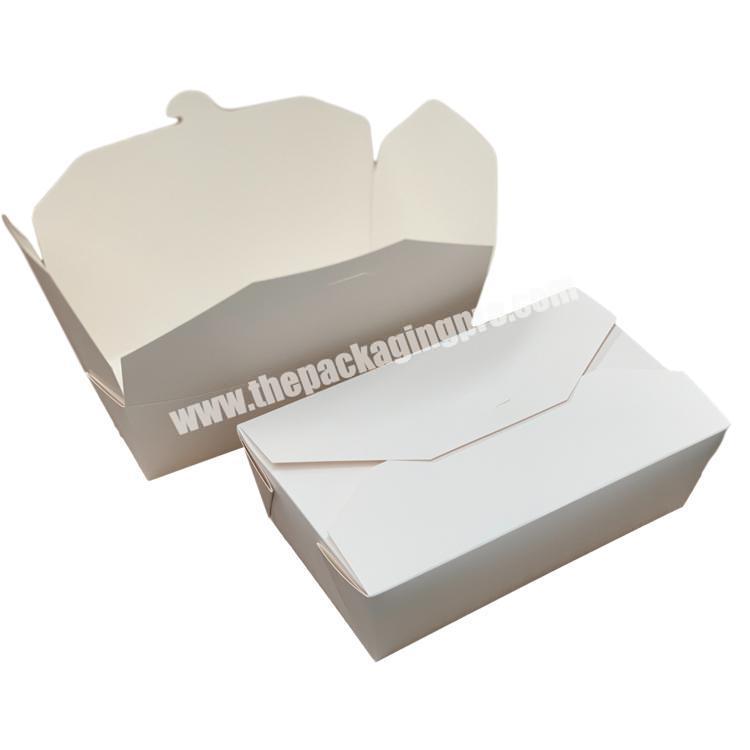 Waterproof Disposable Snack White Take out Container Food to Go Paper Lunch Box