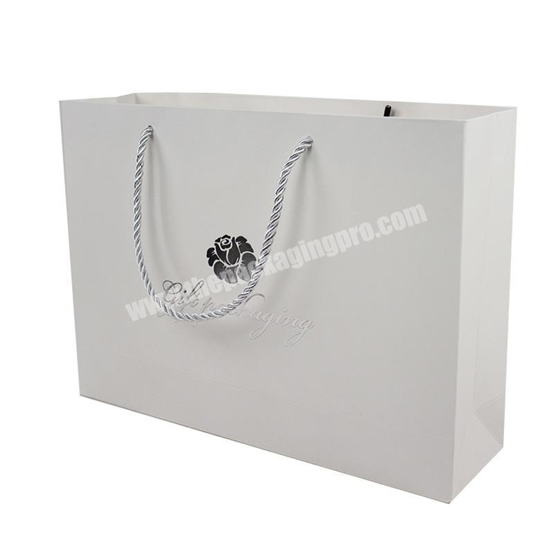 White Wholesale Printing Custom Logo with Handle Paper Packaging All Industries Bags
