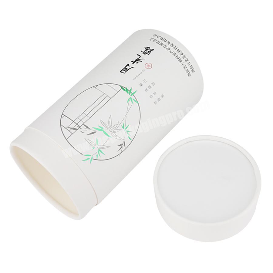 White matte finish cardboard round cylinder biodegradable paper tube packaging
