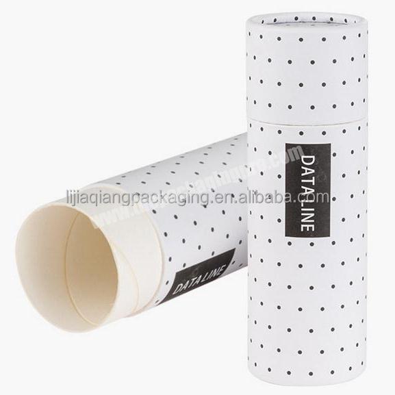 White round cosmetic gift box packaging paper tube pack