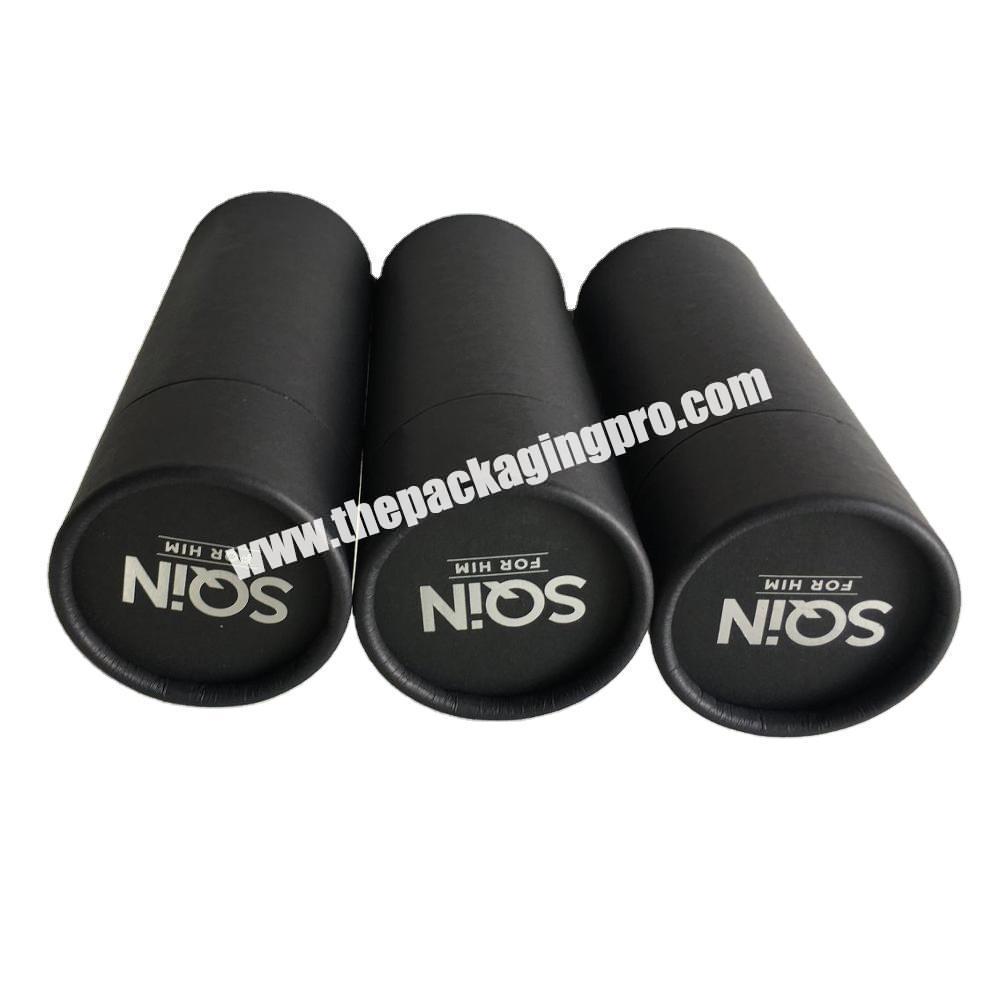 Custom embossing Round Deodorant Containers black paper tube for Packaging
