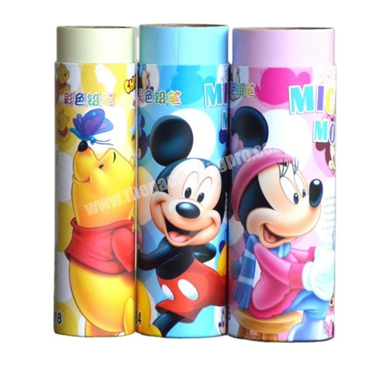 Wholesale Cartoon packaging gift pen packaging pencil paper tube for kids