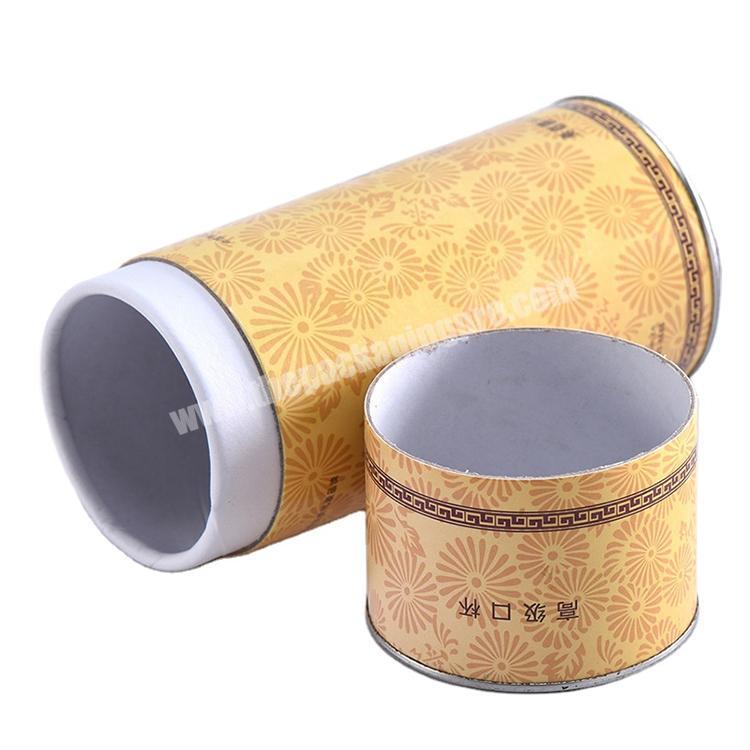 Wholesale Custom Fancy Logo Printed Kraft cardboard square textile Paper Tube  canisters grease foil Packaging