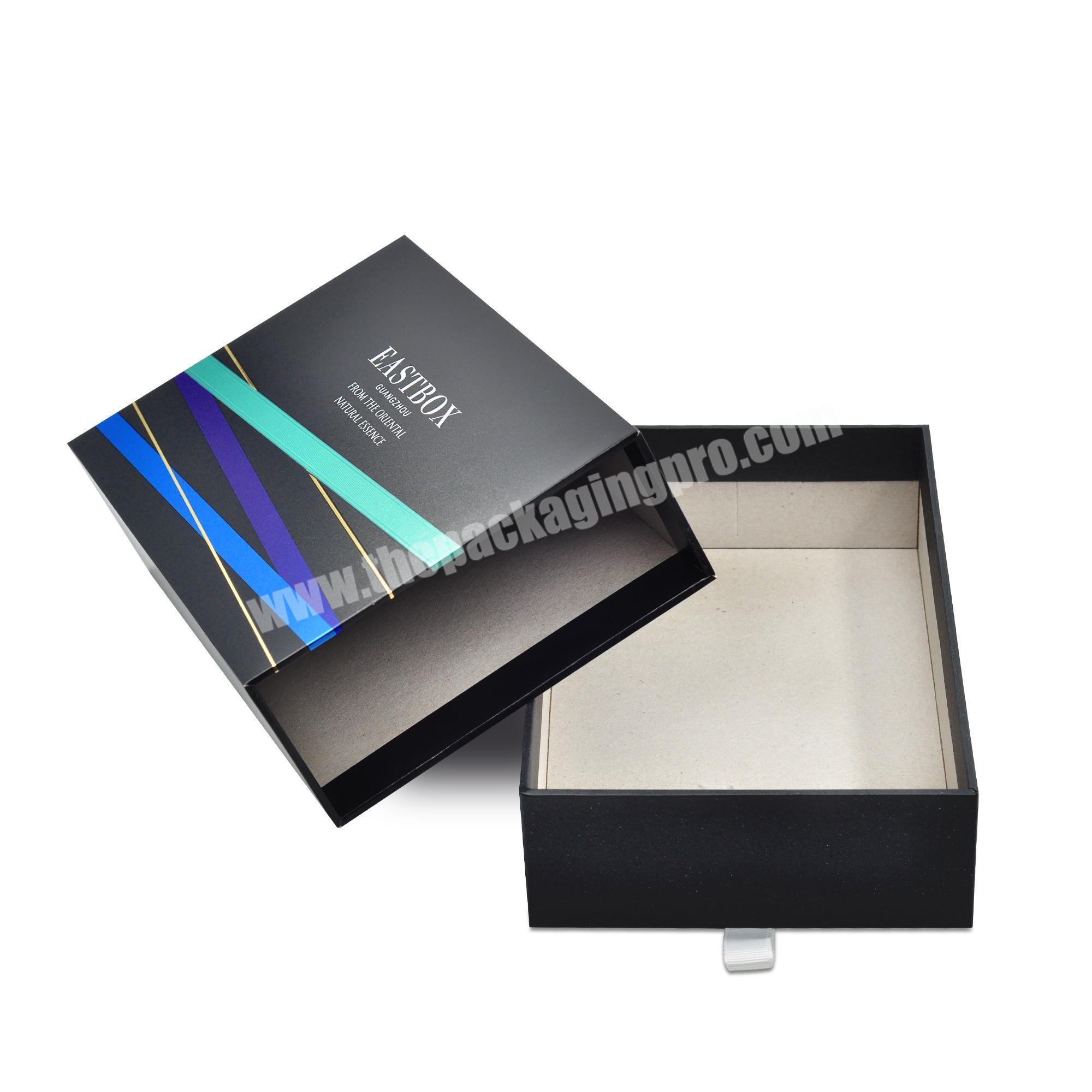 Wholesale Custom Printing Logo Size Drawer Black cardboard Paper wig Box packaging for hair extensions