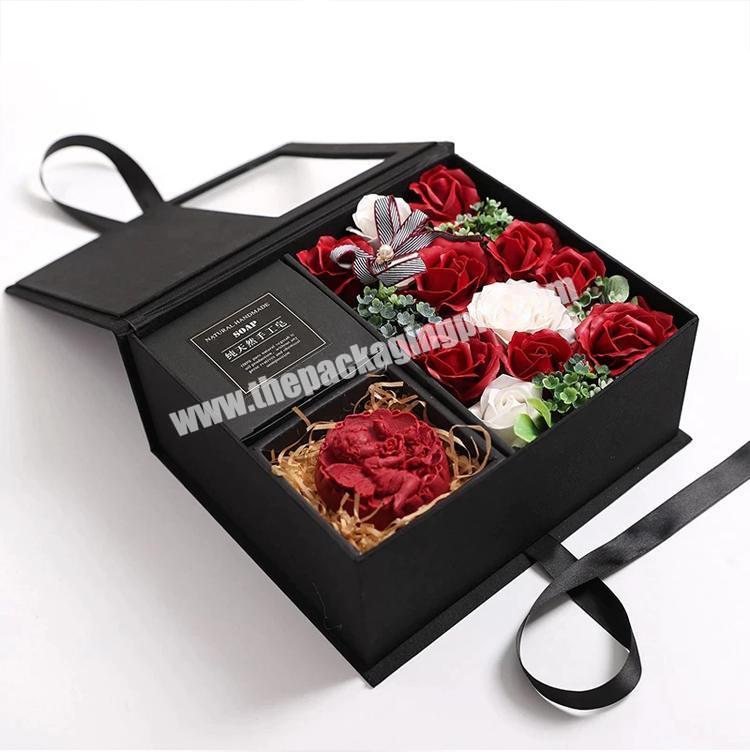 Wholesale Custom Silk Magnetic Paper Gift Rigid Box with Clear PVC Window