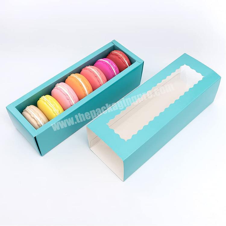Wholesale Custom Sliding Open pvc 6 Single Macaron Cake Donut Packaging Display Box Bulk