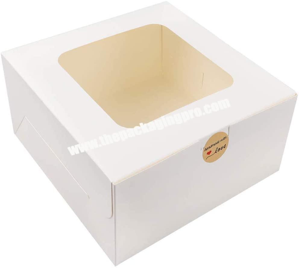 High Quality White Packaging Clear Window Customize Paper Cake Box