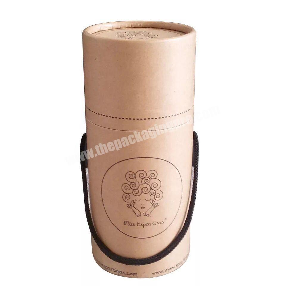 Wholesale Eco Friendly Round Cardboard kraft Paper Packaging Tube With Handle
