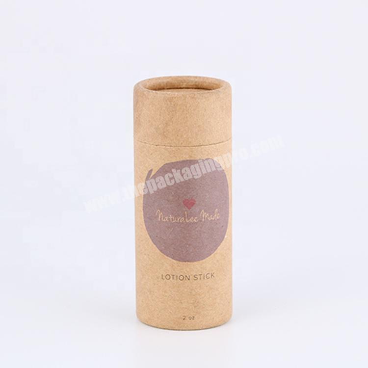 Wholesale Eco Friendly biodegradable Kraft Paper Cosmetic Paper Push Up lip balm Tube