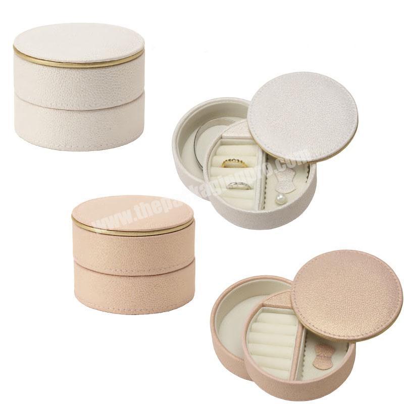 Wholesale Economic Eco Friendly Leatherette Paper Material and Custom Different Sizes Color Jewelry Round Box With Logo