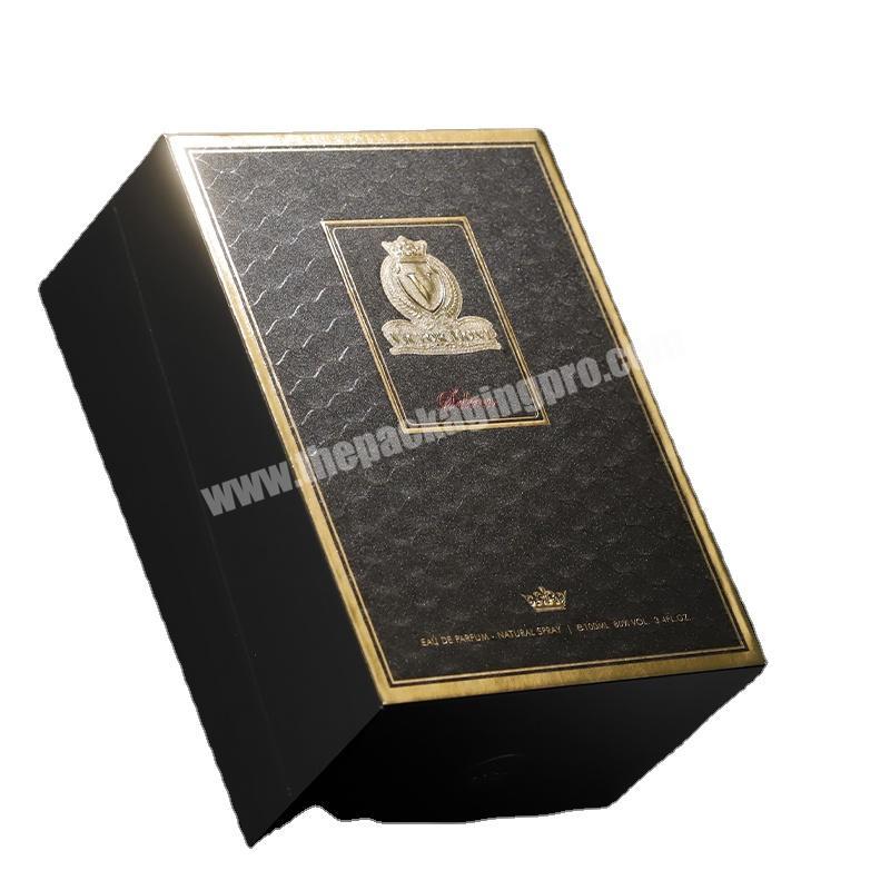 Wholesale High Quality  Custom Design Luxury Golden Border Perfume  Packaging Box for gift