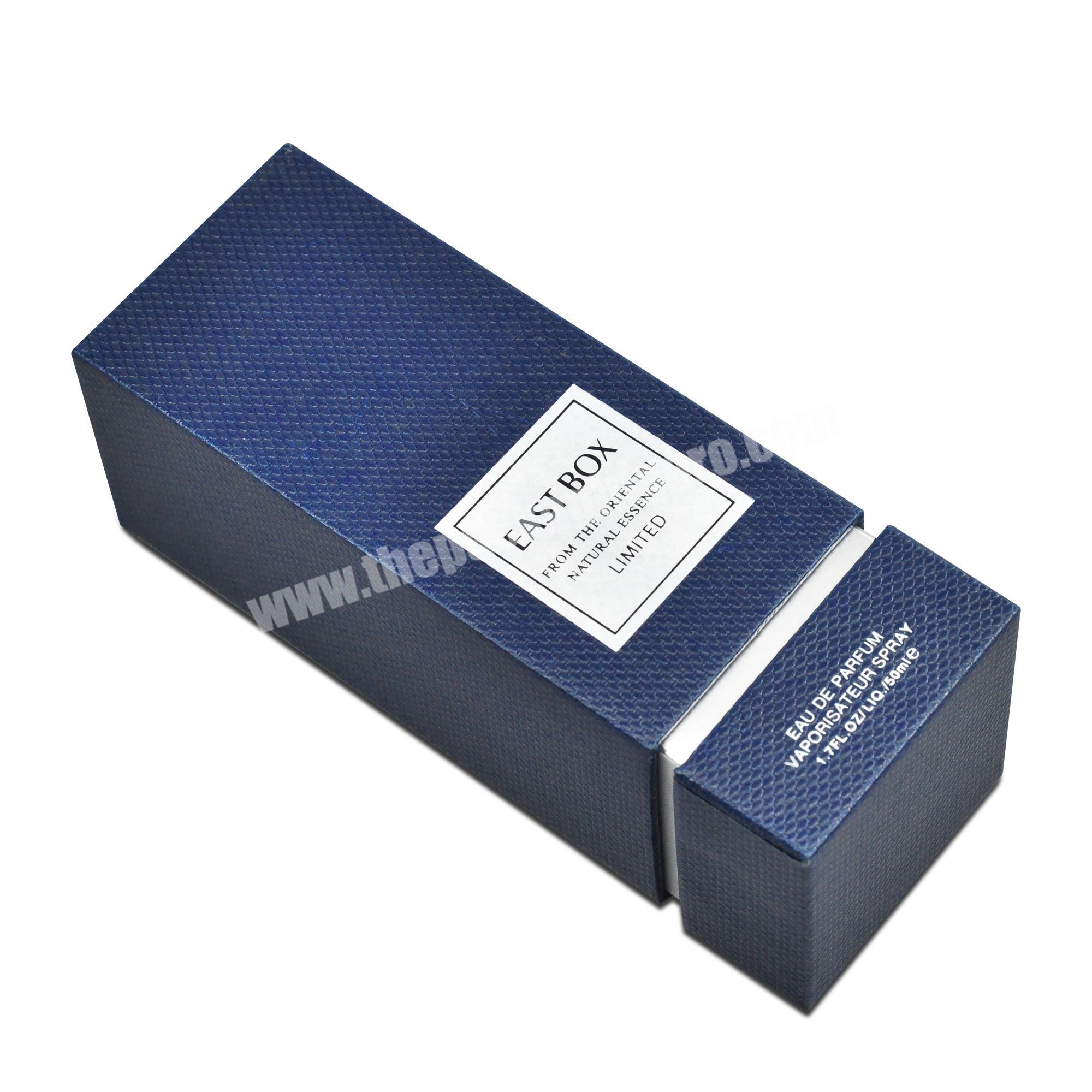 Wholesale Luxury Blue Color Bottle Box Corrugated Style Cosmetic Paper Box Gift Box for Liquor Beauty Packaging Art Paper Accept