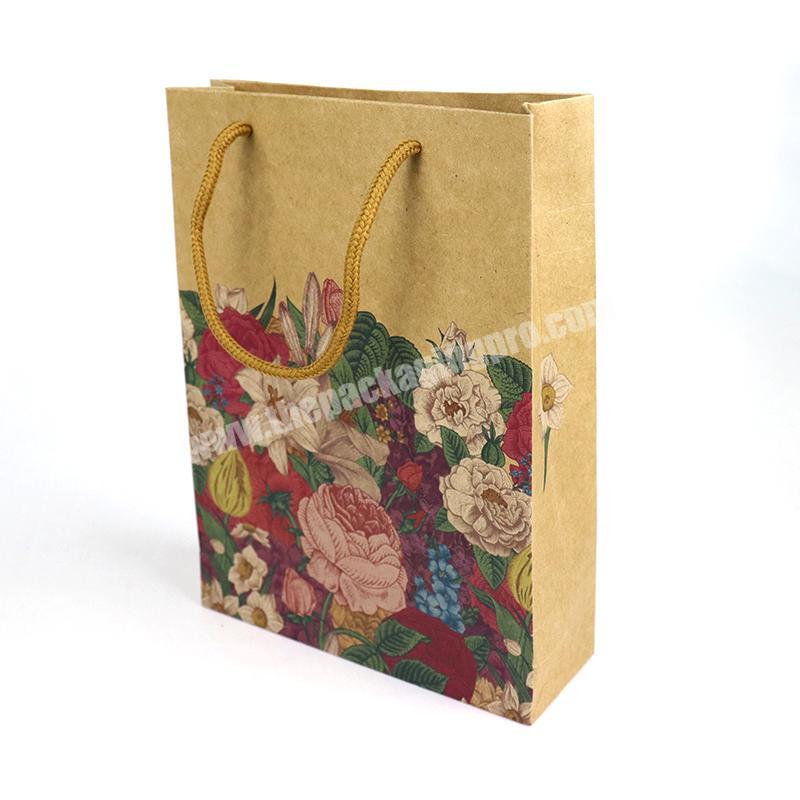 Wholesale Luxury Brown Craft Kraft Paper Gift Packaging Bags With Handle