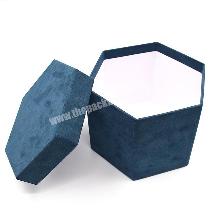 Wholesale Price Packaging Gift Personalized Textured Hexagon Waterproof Carboard Flower Box