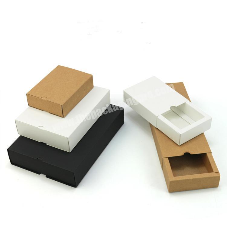 Wholesale Printing Recycled Drawer Sliding Kraft Square Soap Box Packaging with Logo