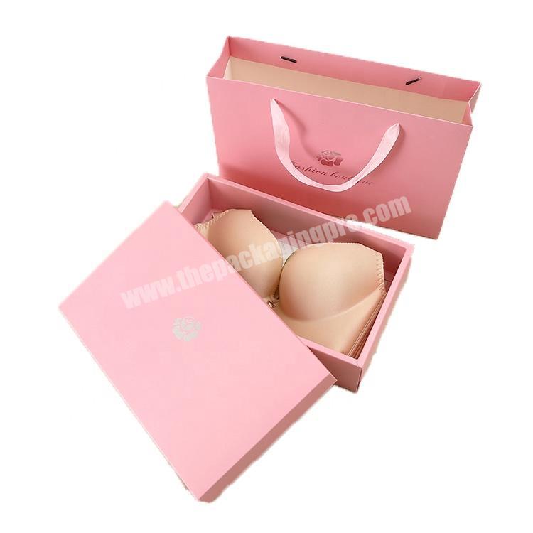 Wholesale custom logo luxury lingerie rigid lid packaging gift boxes for bra