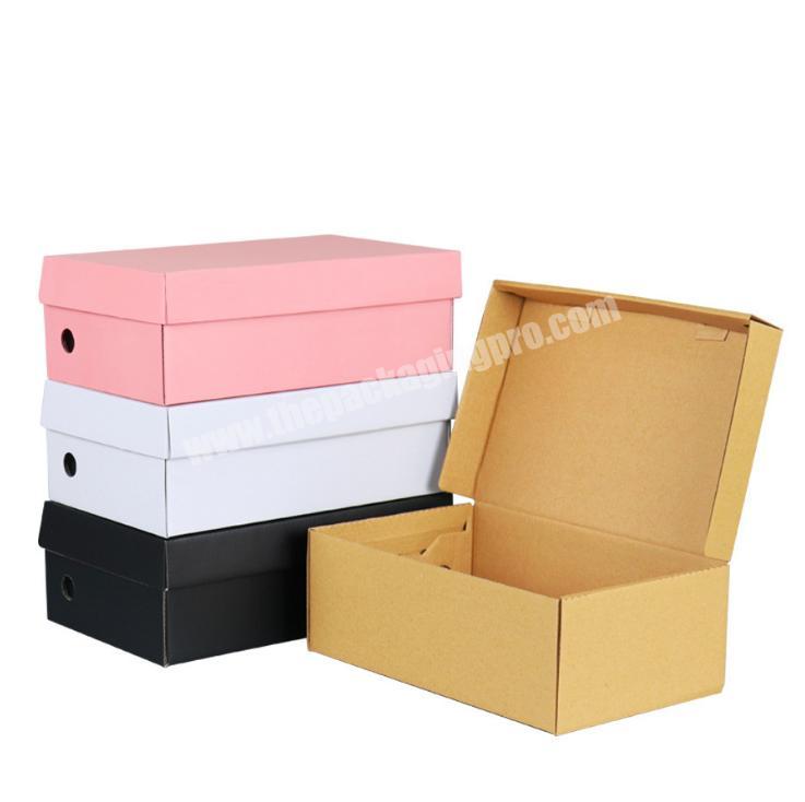 Wholesale custom shoe carton packing box standard corrugated box size