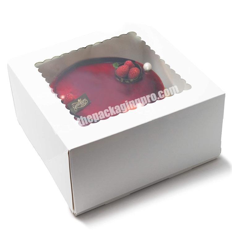 Wholesale recycled cardboard kraft paper snack pie cake paper box with clear window