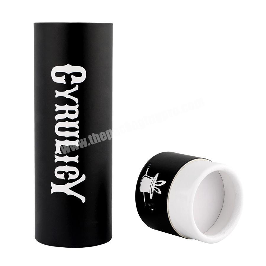 black thin tall small gift box cylinder black paper tube