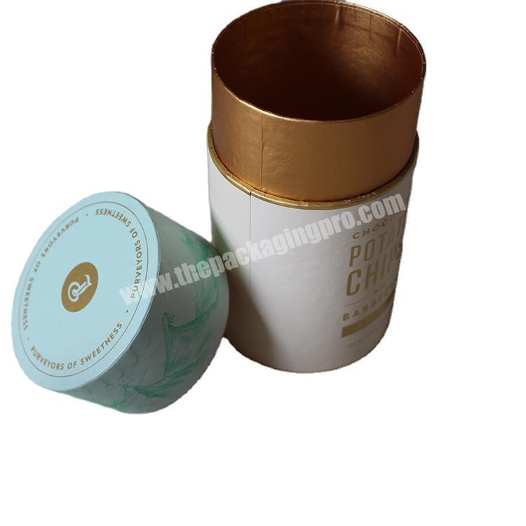 custom Biodegradable eco friendly food grade cylinder box tea paper tube packaging