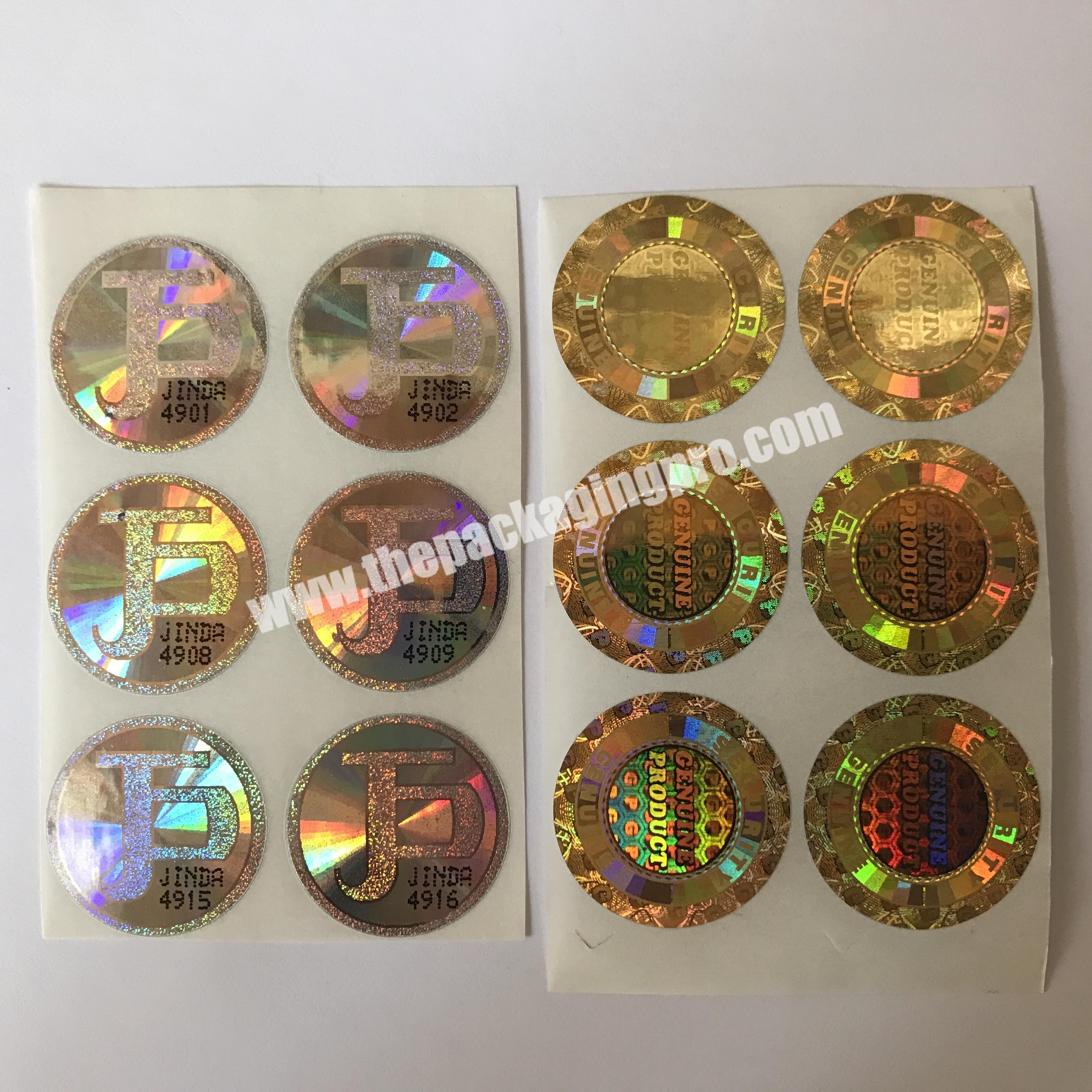 custom authenticity 3d hologram sticker with serial number