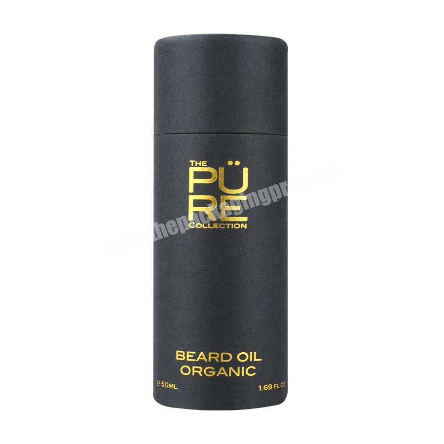custom black matte finish logo hot stamping cosmetic kraft packaging paper tube