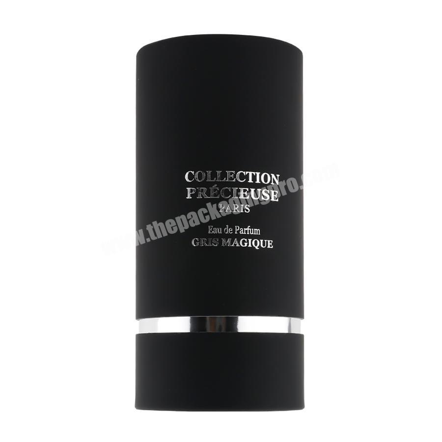 custom black printing round empty EVA foam velvet cylinder box with lid paper tube