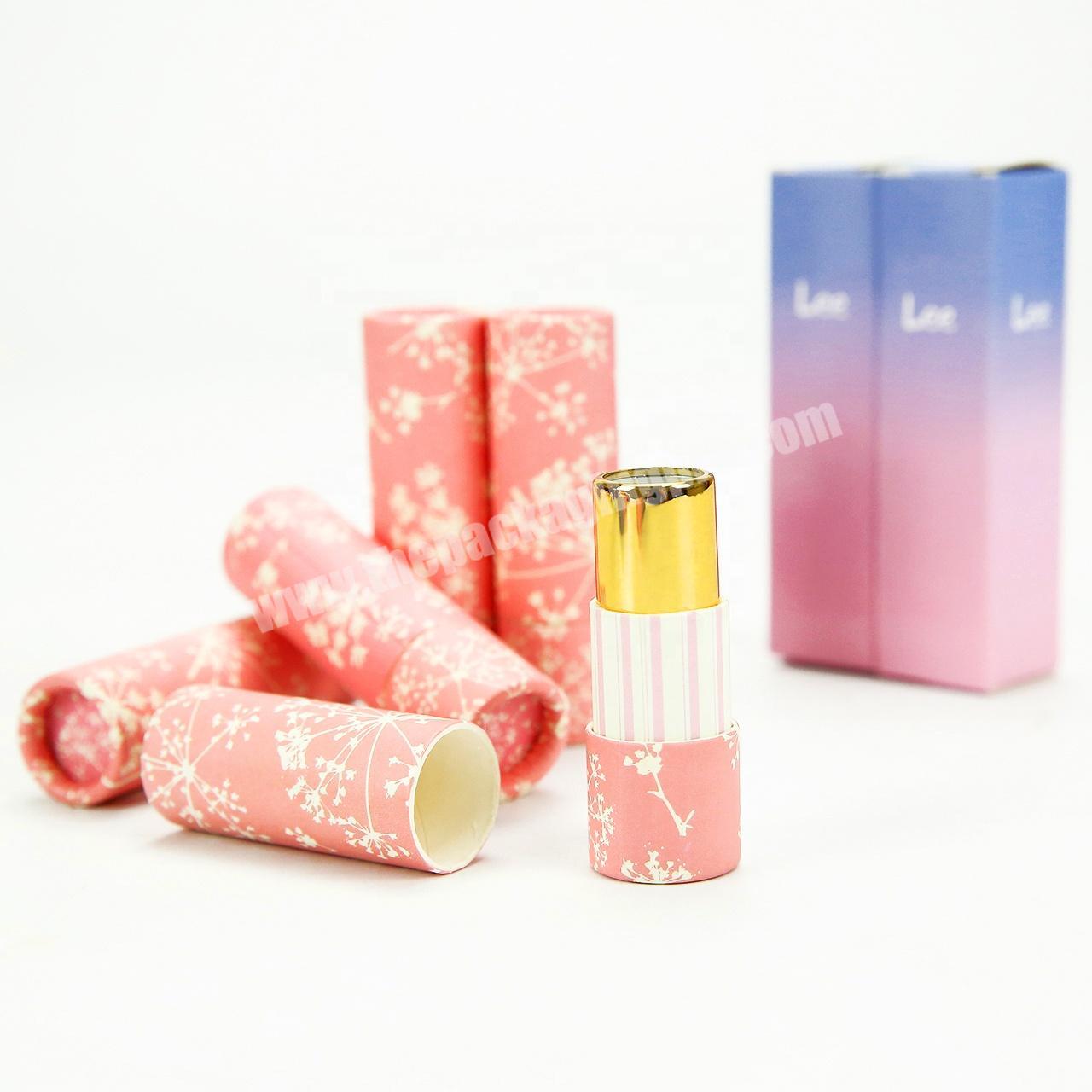 custom empty paper lipstick tube packaging container